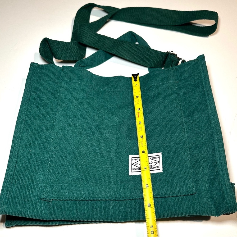 LETU Green Corduroy Tote Bag Adjustable Shoulder Strap Carry Strap Travel Bag - Picture 13 of 16